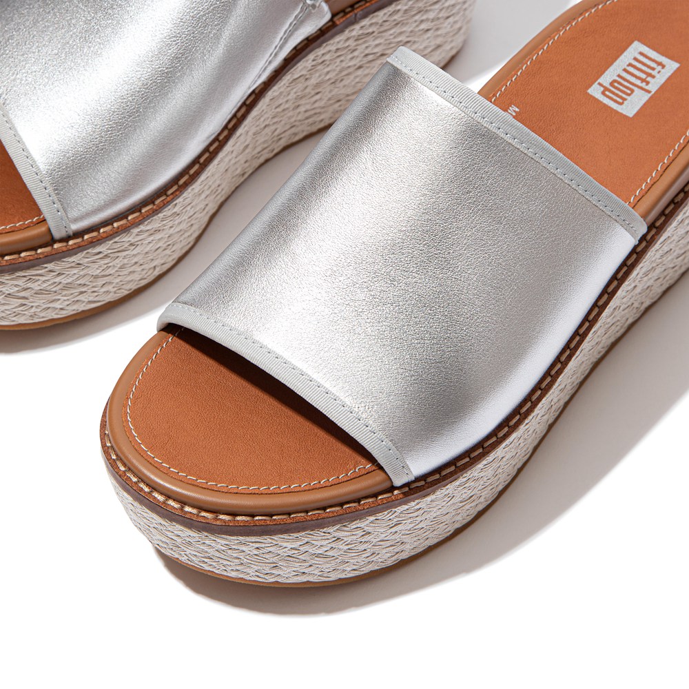 Fitflop Womens Wedge - Eloise Mixed-metallics Slides - Silver - 708-DVWKIE